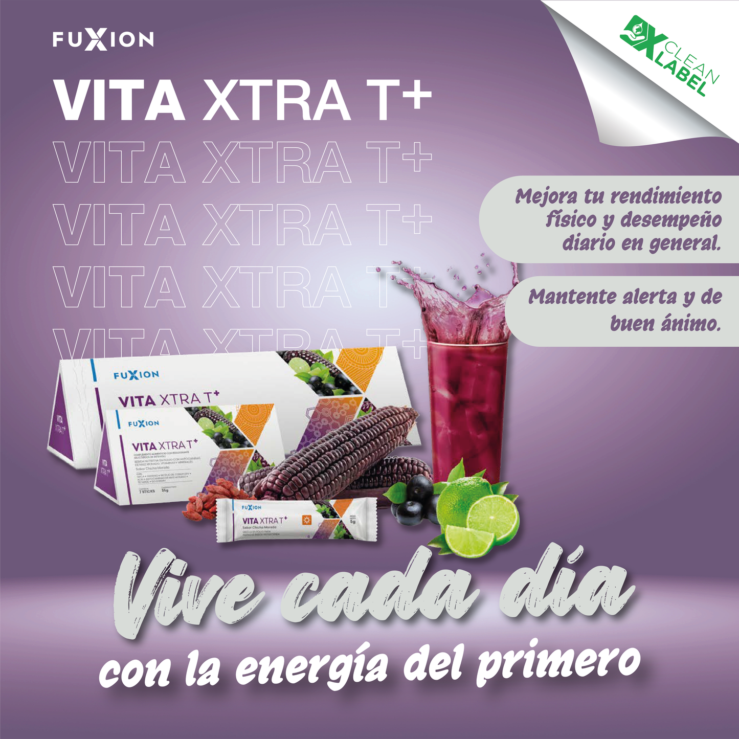 VITA XTRA T - Bebida sabor Chicha Morada (Caja 28 x 5 g)