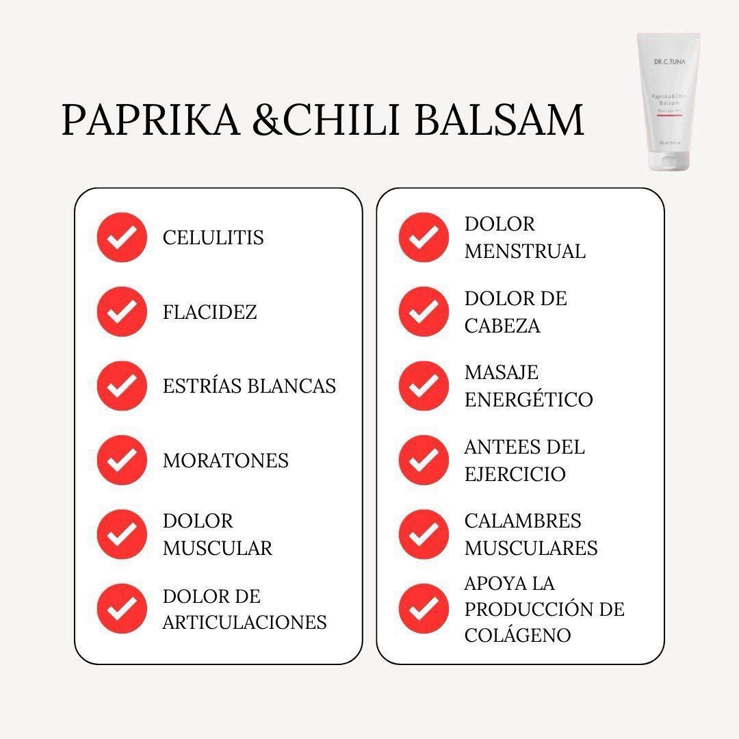 Pack x2 Gel de Masaje Paprika & Chili + Masajeador - Relaja y energiza tu cuerpo después de un largo día - Dr. C. Tuna