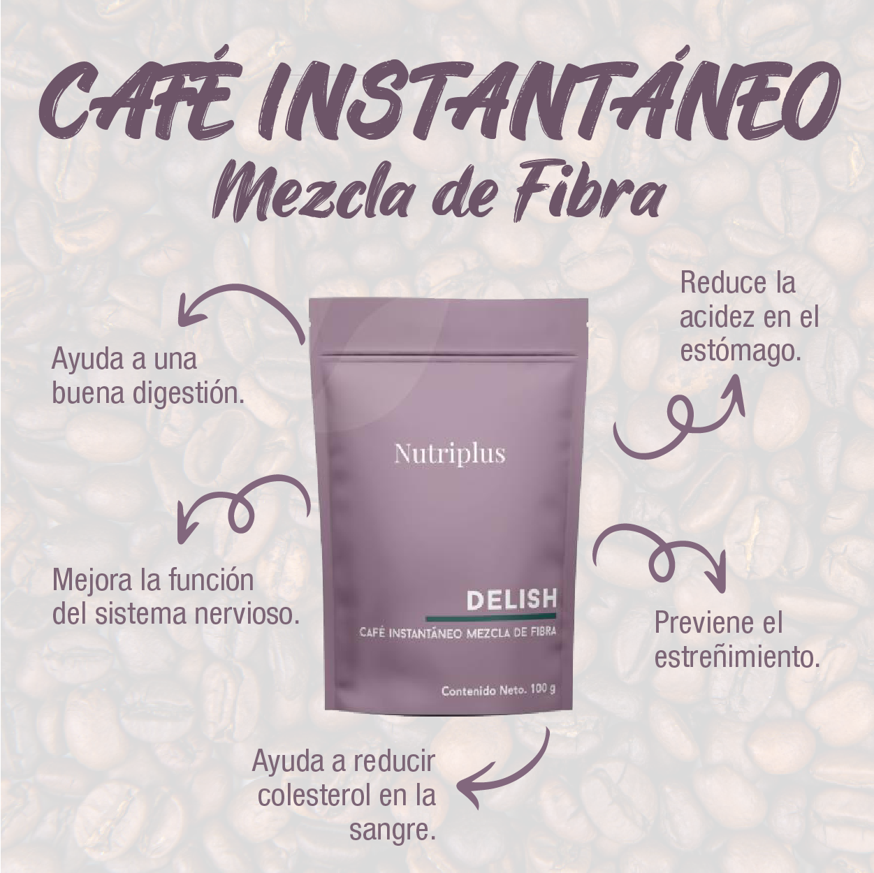Delish – Café Instantáneo Mezcla de Fibra