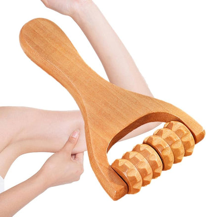 Rodillo de Madera para Masaje Terapéutico y Muscular – Herramienta Ergonómica de Bienestar