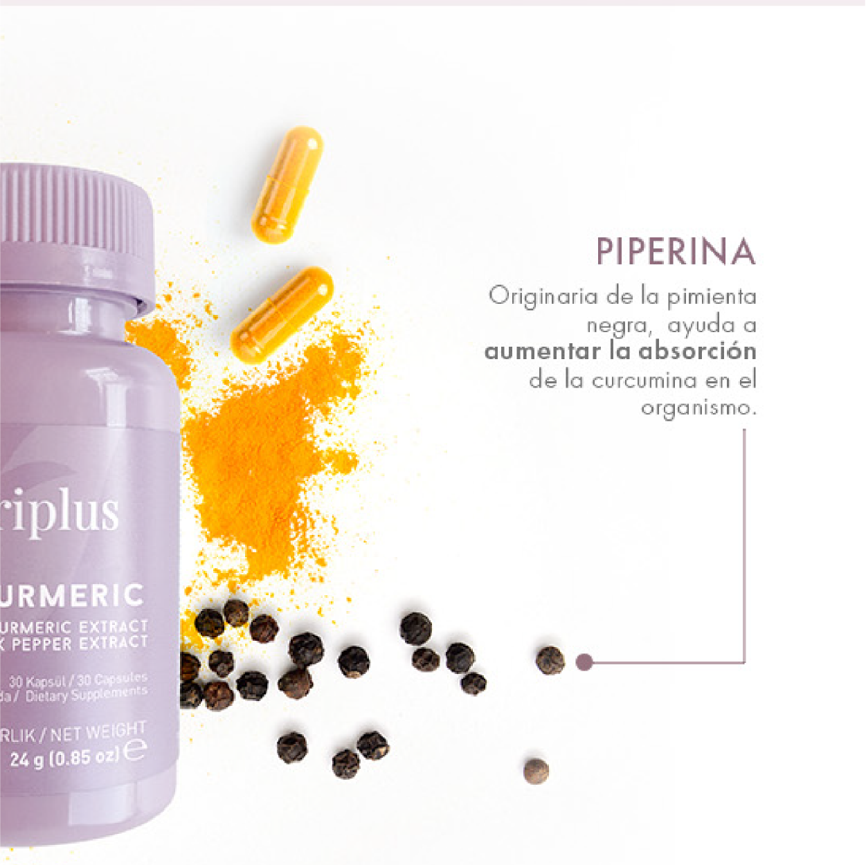 Nutriplus - Turmeric – Suplemento Alimenticio (30 cápsulas)