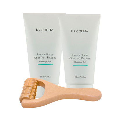 Pack x2 Gel de Masaje Castaño de Indias Pferde + Rodillo de masaje - Ideal para piernas pesadas - Dr. C. Tuna