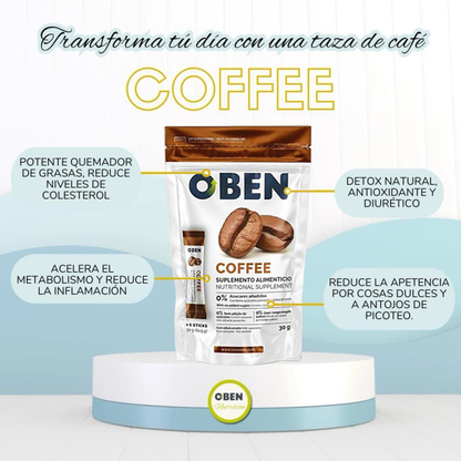 Oben Crush Coffee – Suplemento Alimenticio (6 sobres).