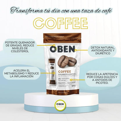 Oben Crush Coffee – Suplemento Alimenticio (30 sobres).