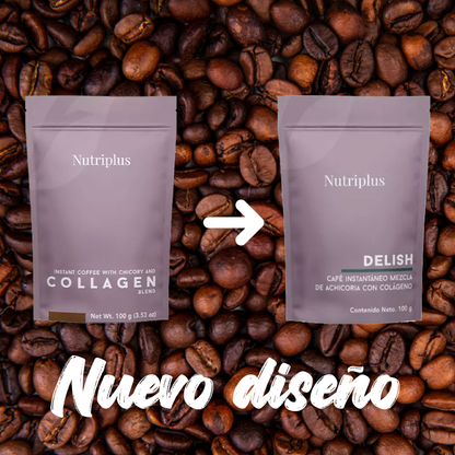 Delish – Café Instantáneo Mezcla de Achicoria con Colágeno