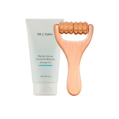 Pack Gel de Masaje Castaño de Indias Pferde + Rodillo de masaje - Ideal para piernas pesadas - Dr. C. Tuna (Copia)